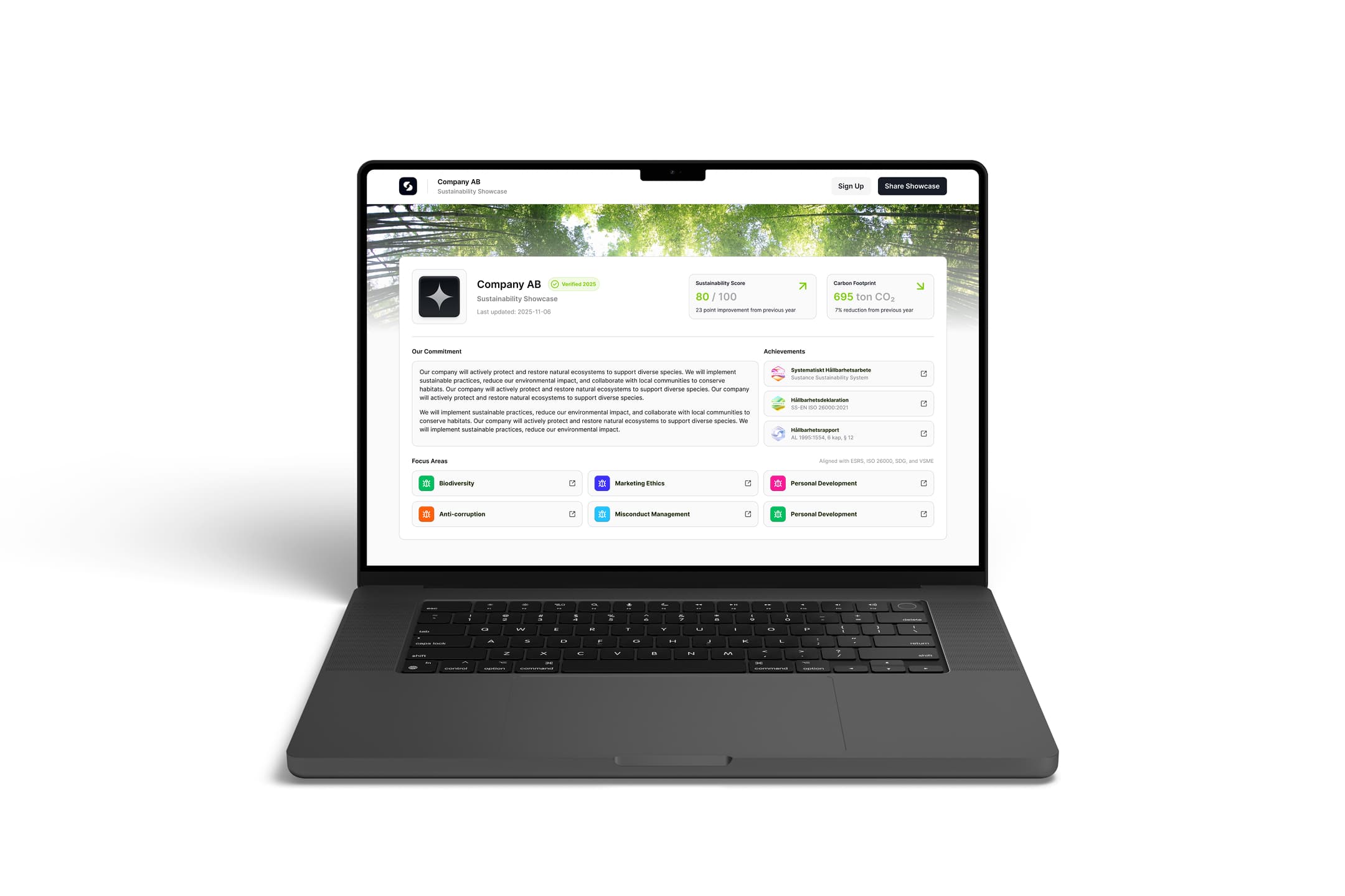 Sustance dashboard preview